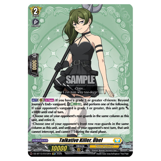 Talkative Killer, Übel DZ-BT13/EX12EN card from the Cardfight!! Vanguard set Parallactic Clash