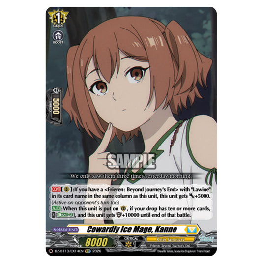 Cowardly Ice Mage, Kanne DZ-BT13/EX14EN card from the Cardfight!! Vanguard set Parallactic Clash