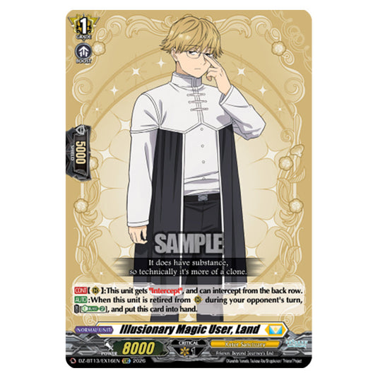 Illusionary Magic User, Land DZ-BT13/EX16EN card from the Cardfight!! Vanguard set Parallactic Clash