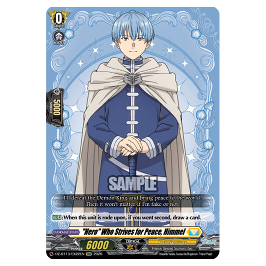 "Hero" Who Strives for Peace, Himmel DZ-BT13/EX22EN card from the Cardfight!! Vanguard set Parallactic Clash