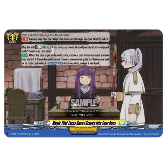 Magic That Turns Sweet Grapes Into Sour Ones DZ-BT13/EX25EN card from the Cardfight!! Vanguard set Parallactic Clash