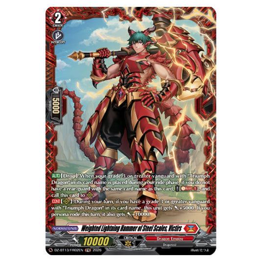 Weighted Lightning Hammer of Steel Scales, Victirs DZ-BT13/FR02EN card from the Cardfight!! Vanguard set Parallactic Clash
