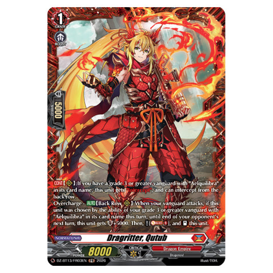 Dragritter, Qutub DZ-BT13/FR03EN card from the Cardfight!! Vanguard set Parallactic Clash