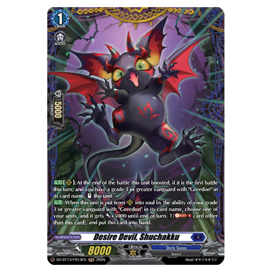 Desire Devil, Shuchakku DZ-BT13/FR13EN card from the Cardfight!! Vanguard set Parallactic Clash