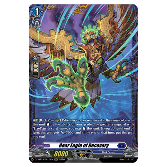 Gear Eagle of Recovery DZ-BT13/FR15EN card from the Cardfight!! Vanguard set Parallactic Clash