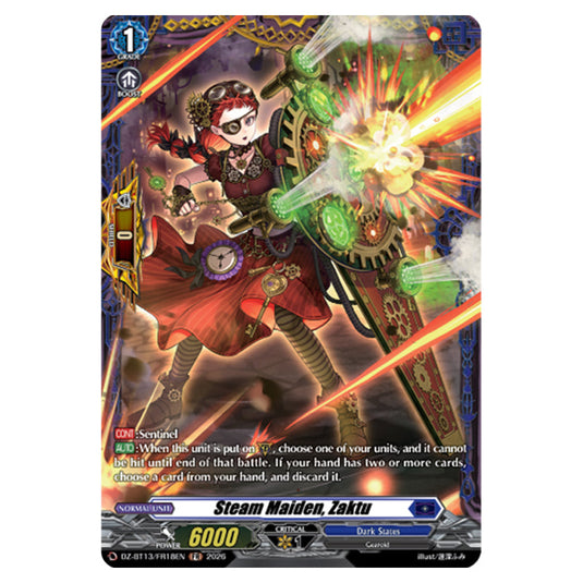 Steam Maiden, Zaktu DZ-BT13/FR18EN card from the Cardfight!! Vanguard set Parallactic Clash