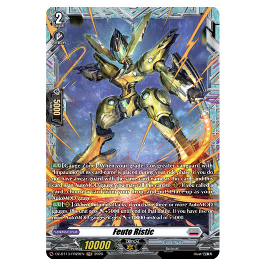Feuto Ristic DZ-BT13/FR20EN card from the Cardfight!! Vanguard set Parallactic Clash