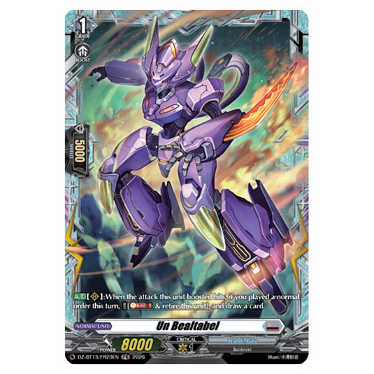 Un Bealtabel DZ-BT13/FR23EN card from the Cardfight!! Vanguard set Parallactic Clash