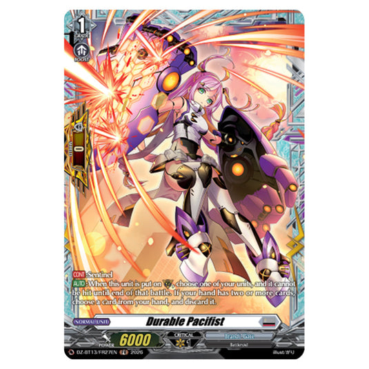 Durable Pacifist DZ-BT13/FR27EN card from the Cardfight!! Vanguard set Parallactic Clash