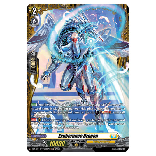 Exuberance Dragon DZ-BT13/FR28EN card from the Cardfight!! Vanguard set Parallactic Clash