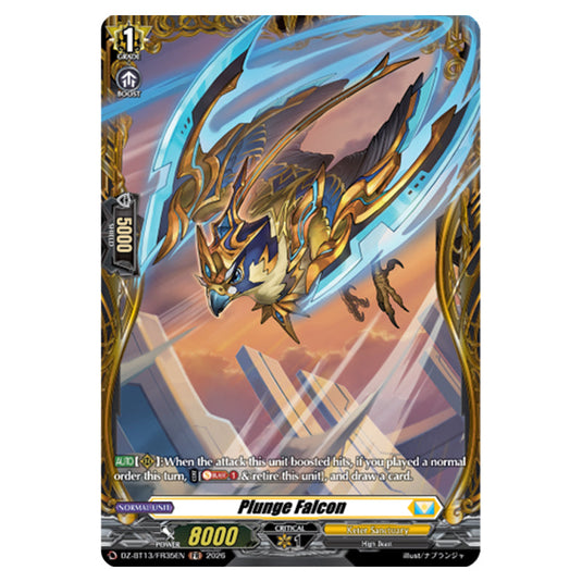 Plunge Falcon DZ-BT13/FR35EN card from the Cardfight!! Vanguard set Parallactic Clash
