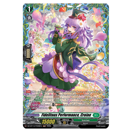 Fidelitous Performance, Croine DZ-BT13/FR39EN card from the Cardfight!! Vanguard set Parallactic Clash