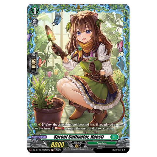 Sprout Cultivator, Haesti DZ-BT13/FR42EN card from the Cardfight!! Vanguard set Parallactic Clash
