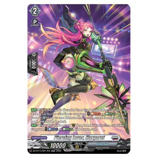 Piercing Lover, Margaret DZ-BT13/SR17EN card from the Cardfight!! Vanguard set Parallactic Clash