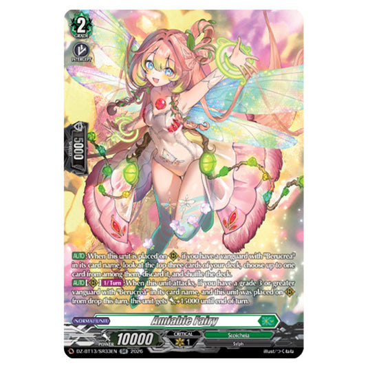 Amiable Fairy DZ-BT13/SR33EN card from the Cardfight!! Vanguard set Parallactic Clash