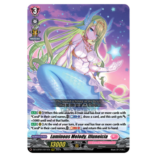 Luminous Melody, Illuneicia DZ-LBT01/011EN card from the Cardfight!! Vanguard set Lyrical Monasterio Sparkling Stars!