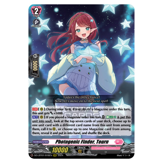 Photogenic Finder, Teurn DZ-LBT01/016EN card from the Cardfight!! Vanguard set Lyrical Monasterio Sparkling Stars!