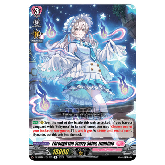 Through the Starry Skies, Irmhilde DZ-LBT01/047EN card from the Cardfight!! Vanguard set Lyrical Monasterio Sparkling Stars!