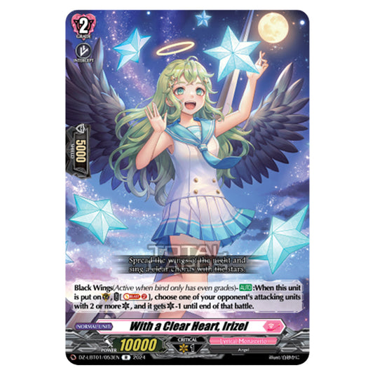 With a Clear Heart, Irizel DZ-LBT01/053EN card from the Cardfight!! Vanguard set Lyrical Monasterio Sparkling Stars!