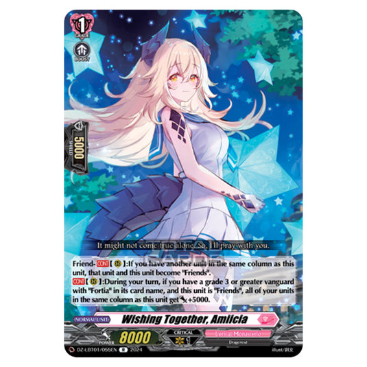 Wishing Together, Amiicia DZ-LBT01/055EN card from the Cardfight!! Vanguard set Lyrical Monasterio Sparkling Stars!