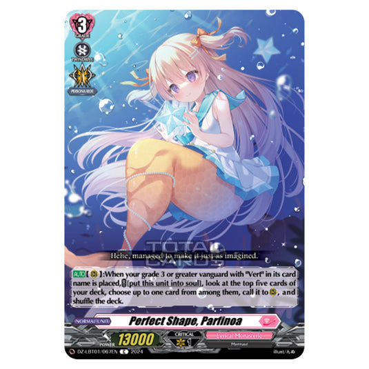 Perfect Shape, Parfinoa DZ-LBT01/067EN card from the Cardfight!! Vanguard set Lyrical Monasterio Sparkling Stars!