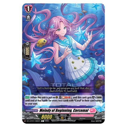 Melody of Beginning, Corcemal DZ-LBT01/080EN card from the Cardfight!! Vanguard set Lyrical Monasterio Sparkling Stars!