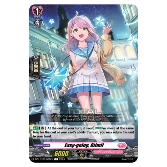 Easy-going, Otimii DZ-LBT01/085EN card from the Cardfight!! Vanguard set Lyrical Monasterio Sparkling Stars!