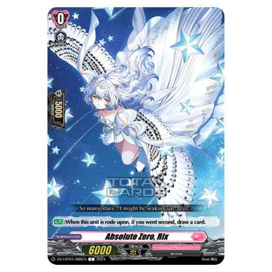 Absolute Zero, Rix DZ-LBT01/086EN card from the Cardfight!! Vanguard set Lyrical Monasterio Sparkling Stars!