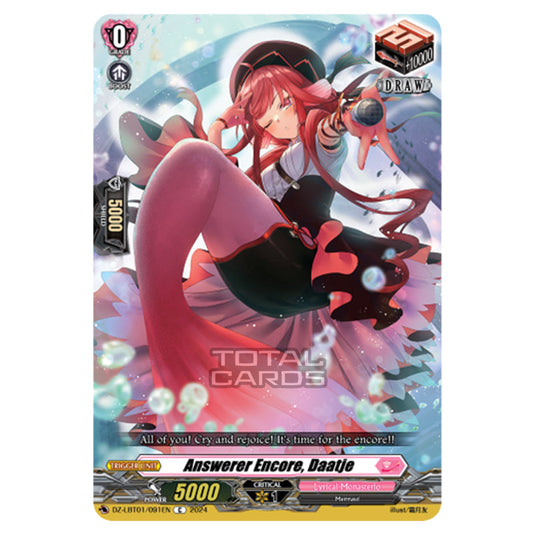 Answerer Encore, Daatje DZ-LBT01/091EN card from the Cardfight!! Vanguard set Lyrical Monasterio Sparkling Stars!