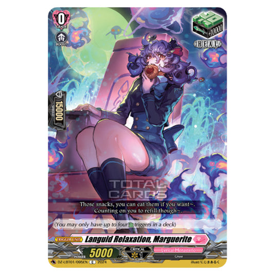 Languid Relaxation, Marguerite DZ-LBT01/095EN card from the Cardfight!! Vanguard set Lyrical Monasterio Sparkling Stars!