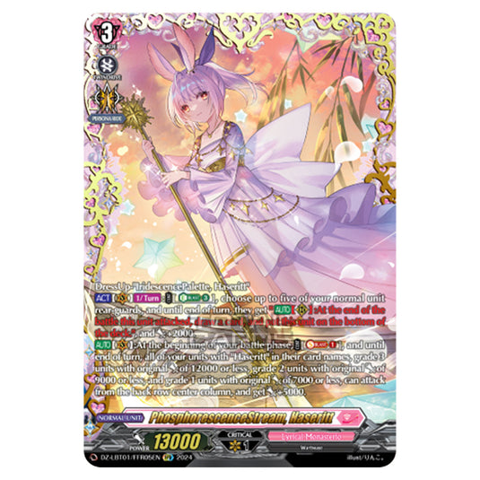 PhosphorescenceStream, Haseritt DZ-LBT01/FFR05EN card from the Cardfight!! Vanguard set Lyrical Monasterio Sparkling Stars!