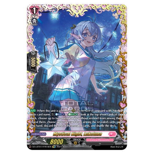 Mystical Night, Lukcluna DZ-LBT01/FFR19EN card from the Cardfight!! Vanguard set Lyrical Monasterio Sparkling Stars!