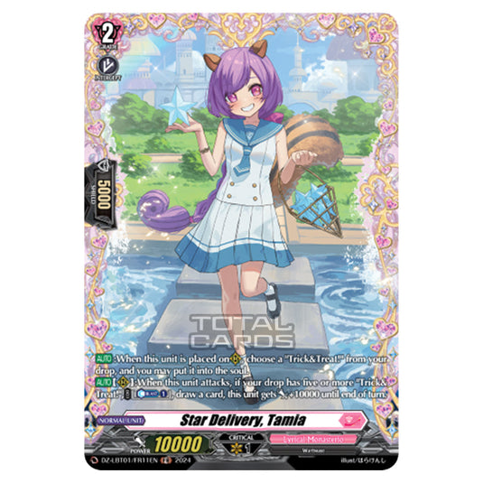 Star Delivery, Tamia DZ-LBT01/FR11EN card from the Cardfight!! Vanguard set Lyrical Monasterio Sparkling Stars!