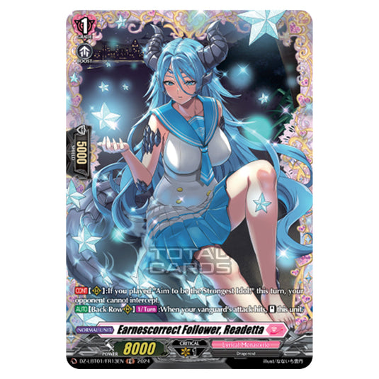 Earnescorrect Follower, Readetta DZ-LBT01/FR13EN card from the Cardfight!! Vanguard set Lyrical Monasterio Sparkling Stars!