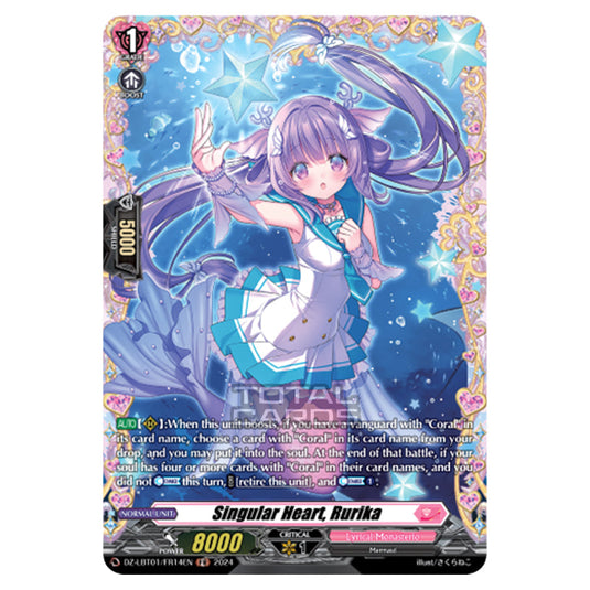 Singular Heart, Rurika DZ-LBT01/FR14EN card from the Cardfight!! Vanguard set Lyrical Monasterio Sparkling Stars!