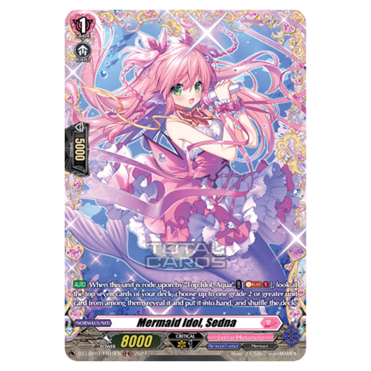 Mermaid Idol, Sedna DZ-LBT01/FR19EN card from the Cardfight!! Vanguard set Lyrical Monasterio Sparkling Stars!