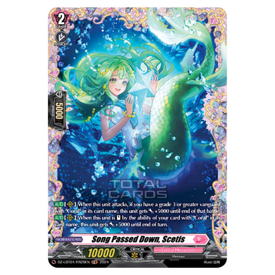 Song Passed Down, Scetis DZ-LBT01/FR29EN card from the Cardfight!! Vanguard set Lyrical Monasterio Sparkling Stars!