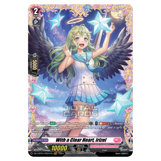With a Clear Heart, Irizel DZ-LBT01/FR31EN card from the Cardfight!! Vanguard set Lyrical Monasterio Sparkling Stars!
