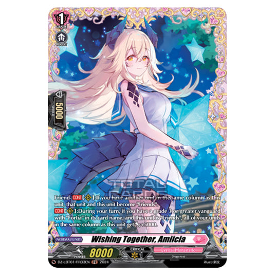 Wishing Together, Amiicia DZ-LBT01/FR33EN card from the Cardfight!! Vanguard set Lyrical Monasterio Sparkling Stars!