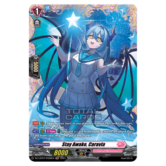 Stay Awake, Caravia DZ-LBT01/FR39EN card from the Cardfight!! Vanguard set Lyrical Monasterio Sparkling Stars!