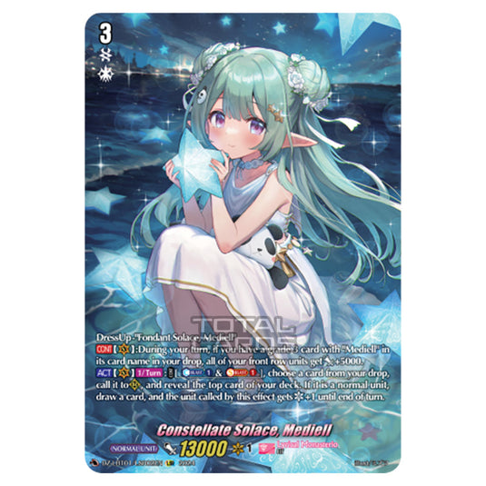 Constellate Solace, Mediell DZ-LBT01/LSR02EN card from the Cardfight!! Vanguard set Lyrical Monasterio Sparkling Stars!