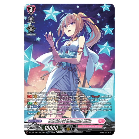 Brightest Dreamer, Lilfa DZ-LBT01/SR07EN card from the Cardfight!! Vanguard set Lyrical Monasterio Sparkling Stars!