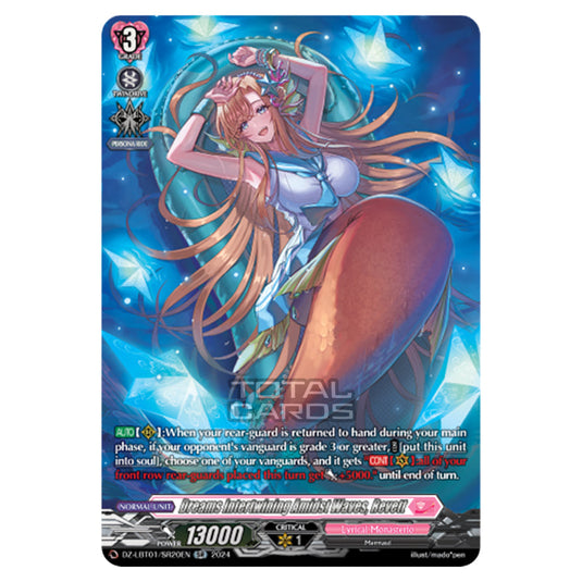 Dreams Intertwining Amidst Waves, Revett DZ-LBT01/SR20EN card from the Cardfight!! Vanguard set Lyrical Monasterio Sparkling Stars!