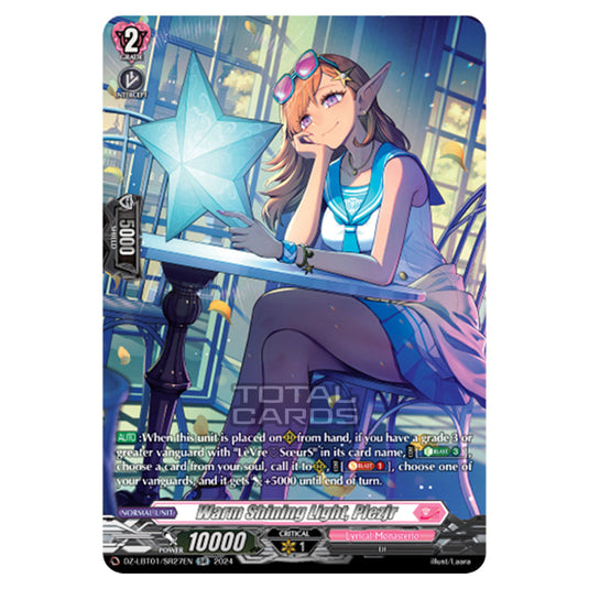 Warm Shining Light, Plezjr DZ-LBT01/SR27EN card from the Cardfight!! Vanguard set Lyrical Monasterio Sparkling Stars!