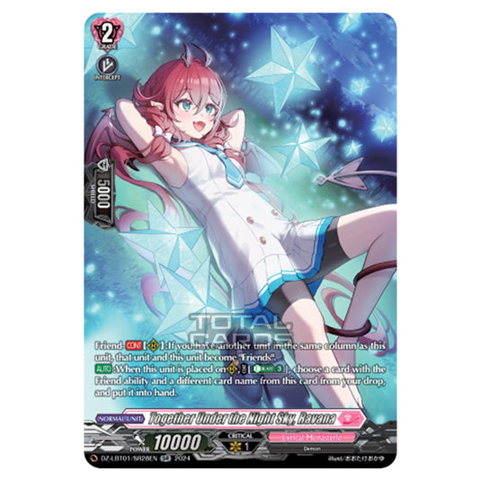 Together Under the Night Sky, Ravana DZ-LBT01/SR28EN card from the Cardfight!! Vanguard set Lyrical Monasterio Sparkling Stars!
