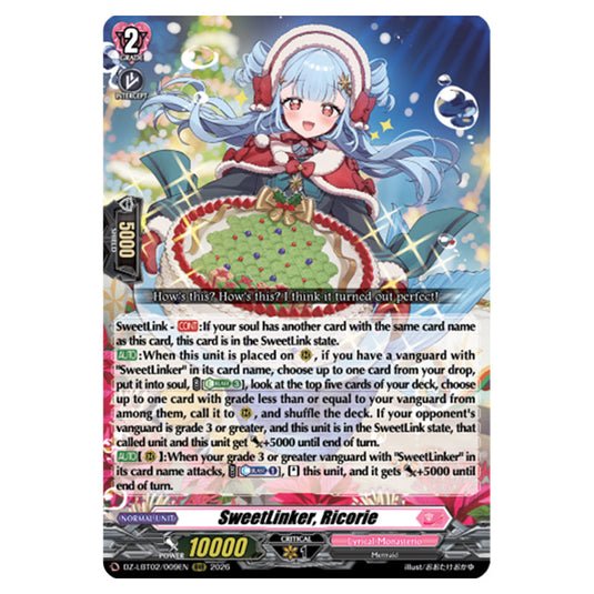 SweetLinker, Ricorie DZ-LBT02/009EN card from the Cardfight!! Vanguard set Lyrical Monasterio Season of Wonders