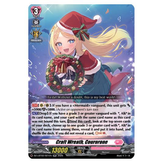 Craft Wreath, Courorone DZ-LBT02/021EN card from the Cardfight!! Vanguard set Lyrical Monasterio Season of Wonders