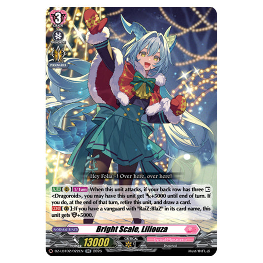 Bright Scale, Liliouza DZ-LBT02/022EN card from the Cardfight!! Vanguard set Lyrical Monasterio Season of Wonders