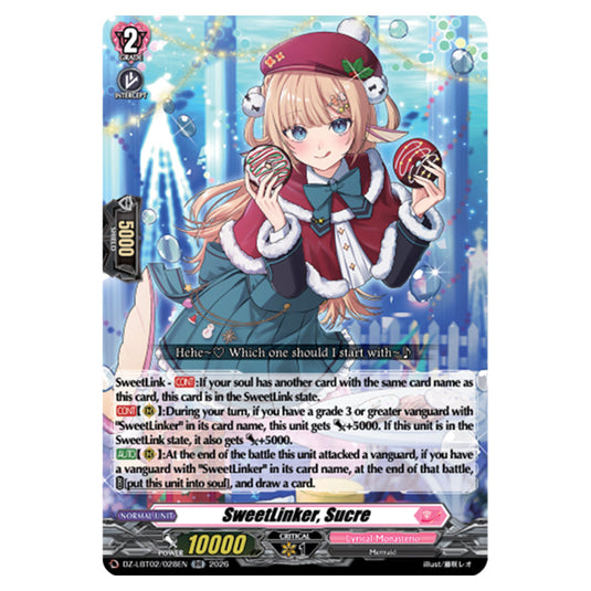 SweetLinker, Sucre DZ-LBT02/028EN card from the Cardfight!! Vanguard set Lyrical Monasterio Season of Wonders