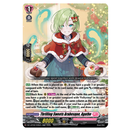 Thrilling Sweets Arabesque, Agathe DZ-LBT02/035EN card from the Cardfight!! Vanguard set Lyrical Monasterio Season of Wonders